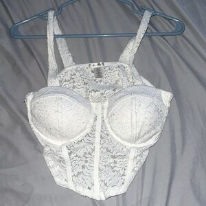 -White laced top, large